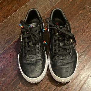 Gently Loved Puma Rainbow Effect Black Sneakers